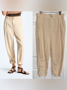 NEW Everlane Womens The TENCEL Relaxed Chino Pants Soft Slouchy Cream Sz 12